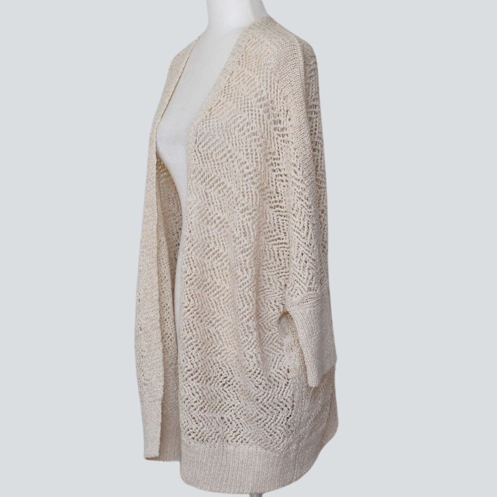 TAHARI  Loose Knit Cream Cardigan Size XL - Picture 2 of 7